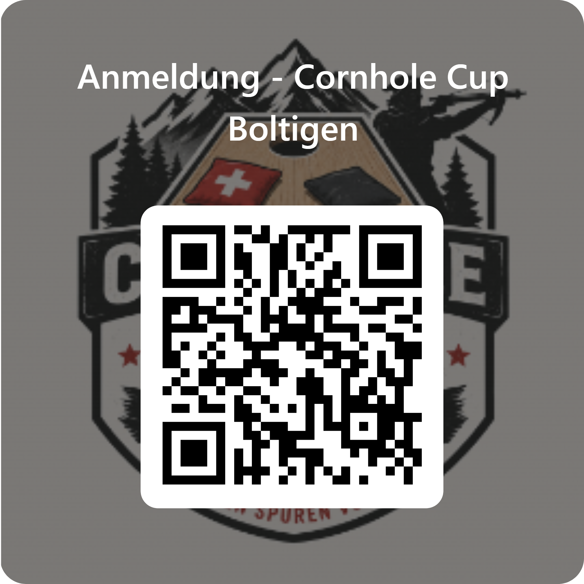 QR-Code zur Anmeldung für den Cornhole Cup Boltigen
